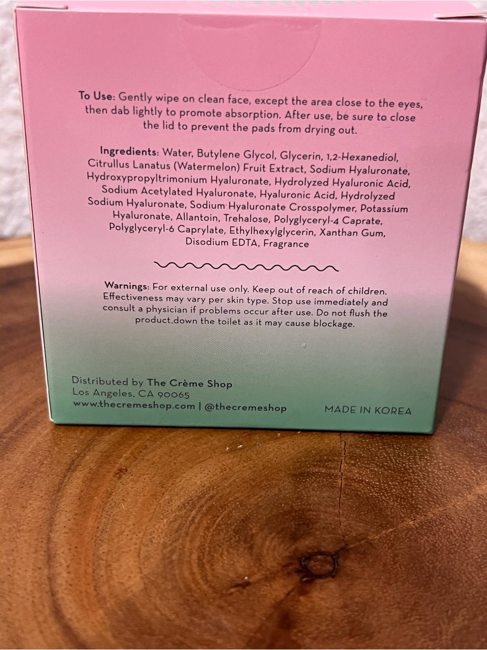 the CRÈME shop Hydrating Watermelon Toner Pads — Pink - Picture 5 of 7